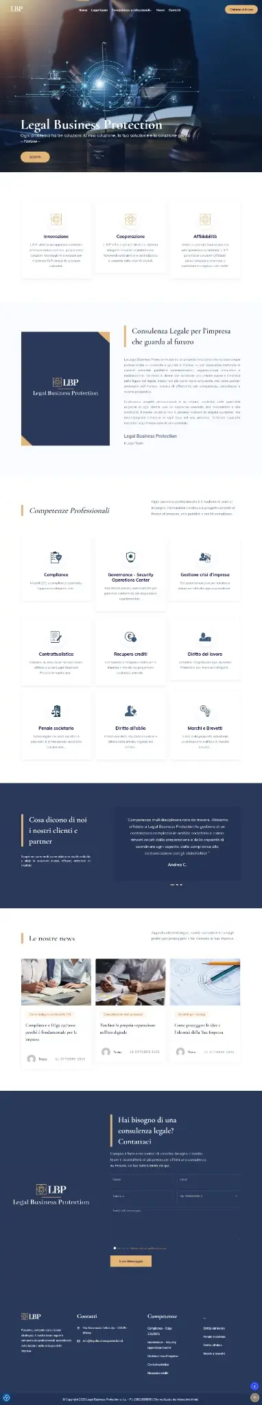 Homepage di Legal Business Protection