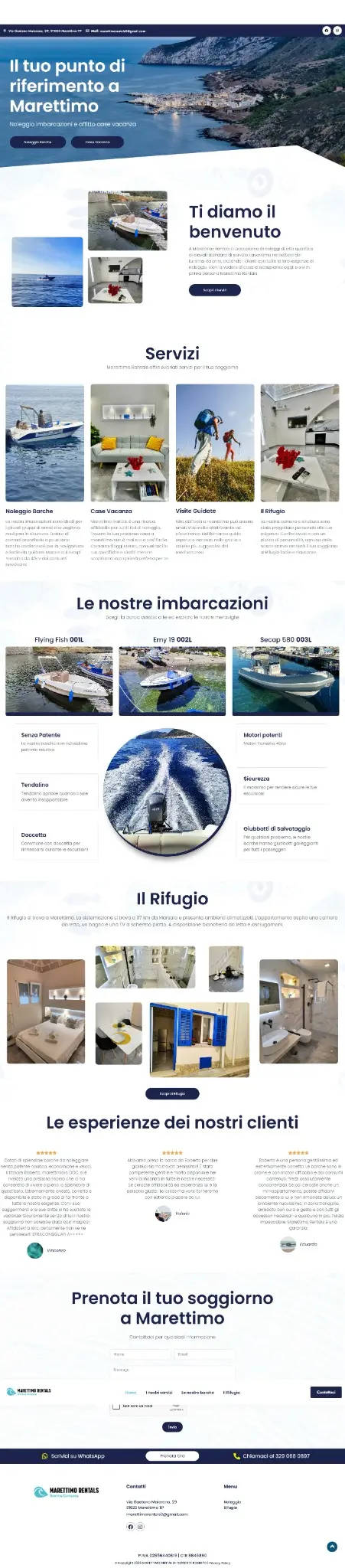 Homepage di Marettimo Rentals