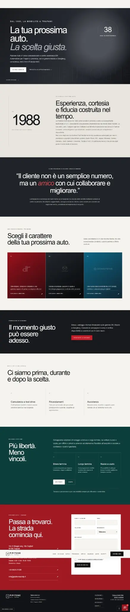 Homepage della concessionaria Pipitone Auto di Trapani